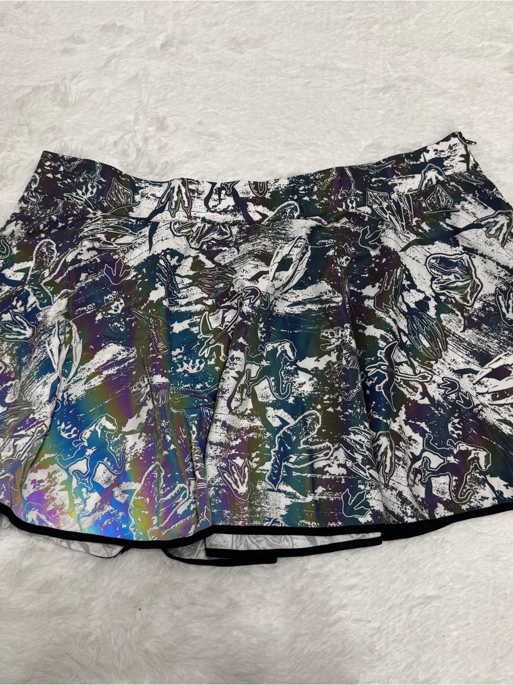 New 3x light reflective Dino dinosaur mini skirt festival rave raver outfit emo